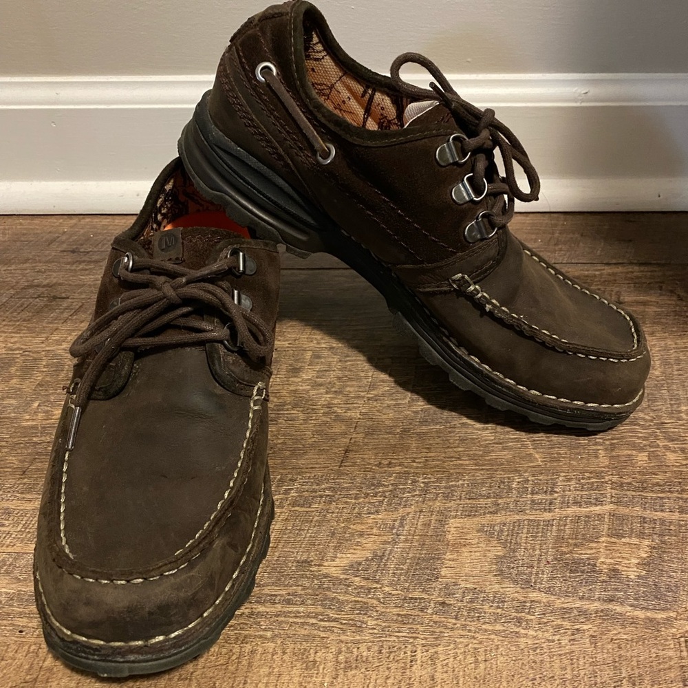 Merrell Palvai Waterproof Brown Leather Shoes Sz 9 Gem